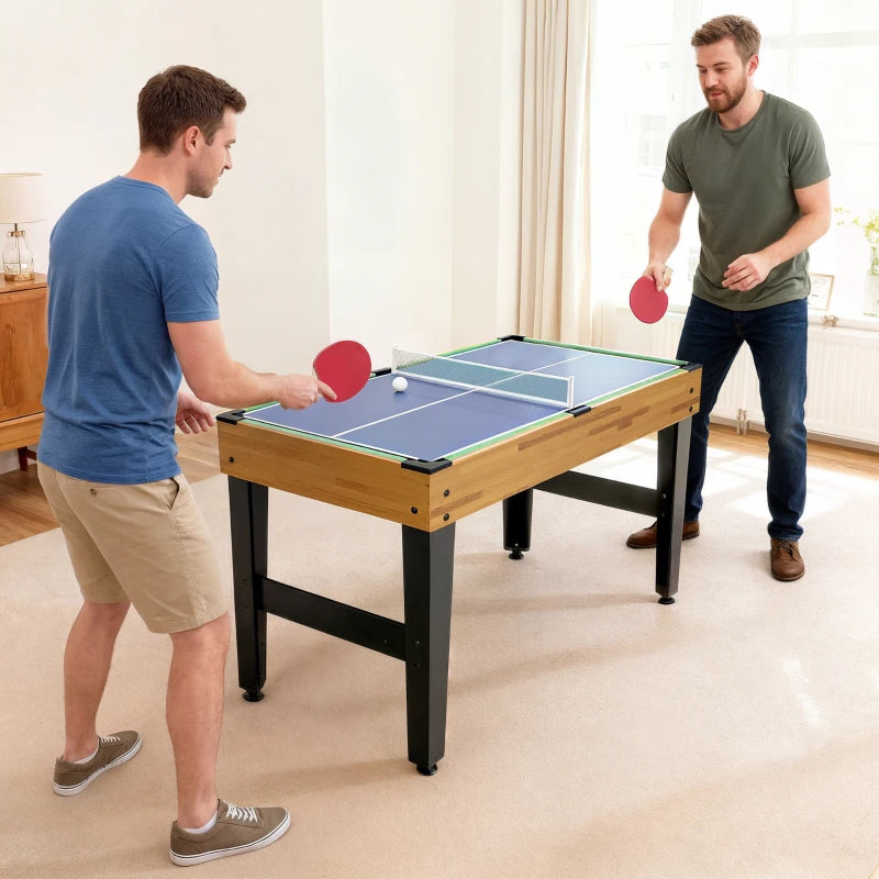 Soozier 48 in 13-in-1 Combo Multi Game Table with Foosball, Pool, Hockey and More for Adults, Light Walnut