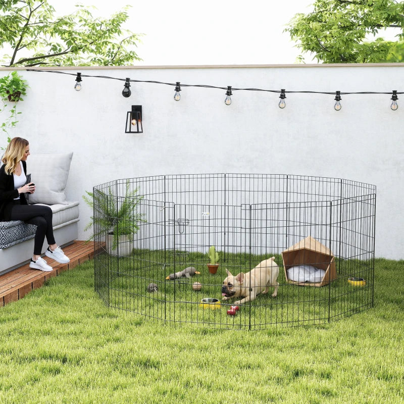 36inch Foldable Metal Exercise Pet Playpen Yard Dog Puppy Kennel Cage 12 Panels