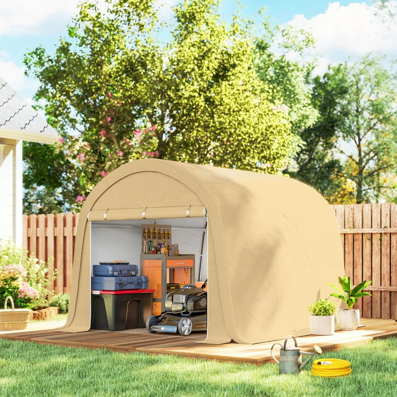 10' x 10' Outdoor Storage Tent, Heavy Duty and Waterproof Portable Shed for Bike, Motorcycle & Garden Tools