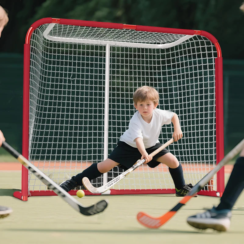 Soozier Hockey Net, Easy Set Up Hockey Goal with Steel Frame, PE Mesh, Outdoor Hockey Training Equipment for Garden, Backyard