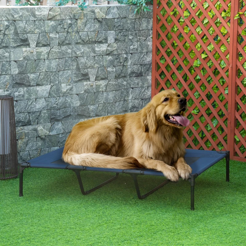 48" X 36" X 9" Elevated Pet Bed with Carrying Bag, Dark Blue