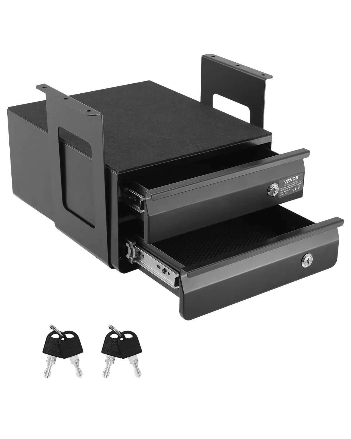 VEVOR 2 Drawer 13" Lockable Under Desk Drawer Organizer Slide-out Drawer Office