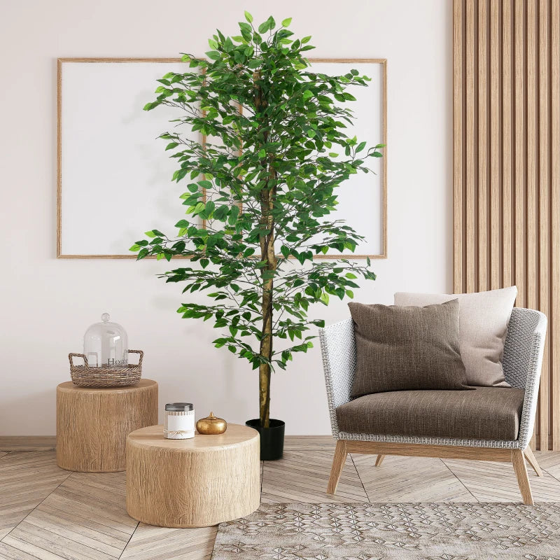 6ft Artificial Trees Ficus, Indoor Fake Plant with Pot, for Home Decor