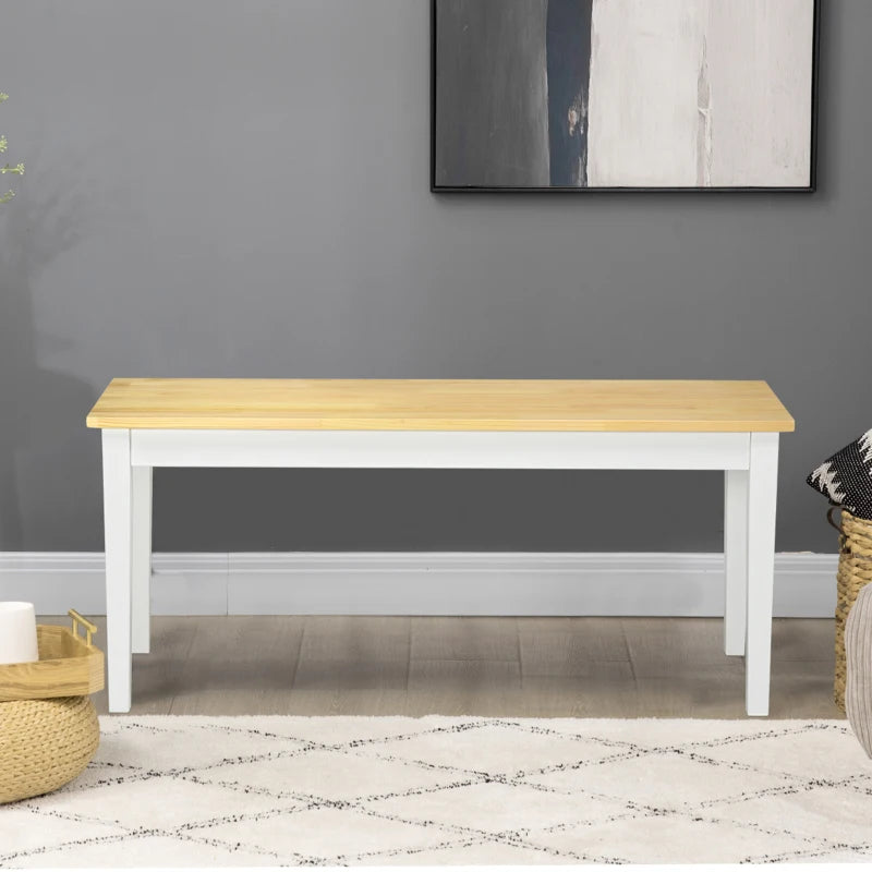 40" Wood Dining Bench for 2 People, Wooden Bench Seat for Kitchen, Dining Room, Entryway, Natural