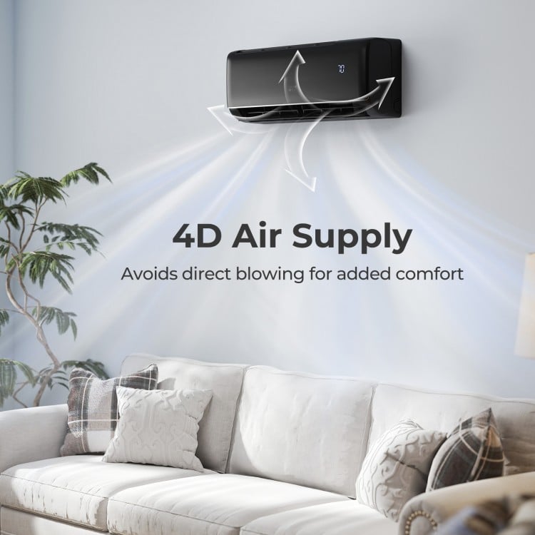 GreyVolt Series 9100 BTU 20.5 SEER2 115V WiFi Enabled Mini Split AC Compatible with Alexa Gray