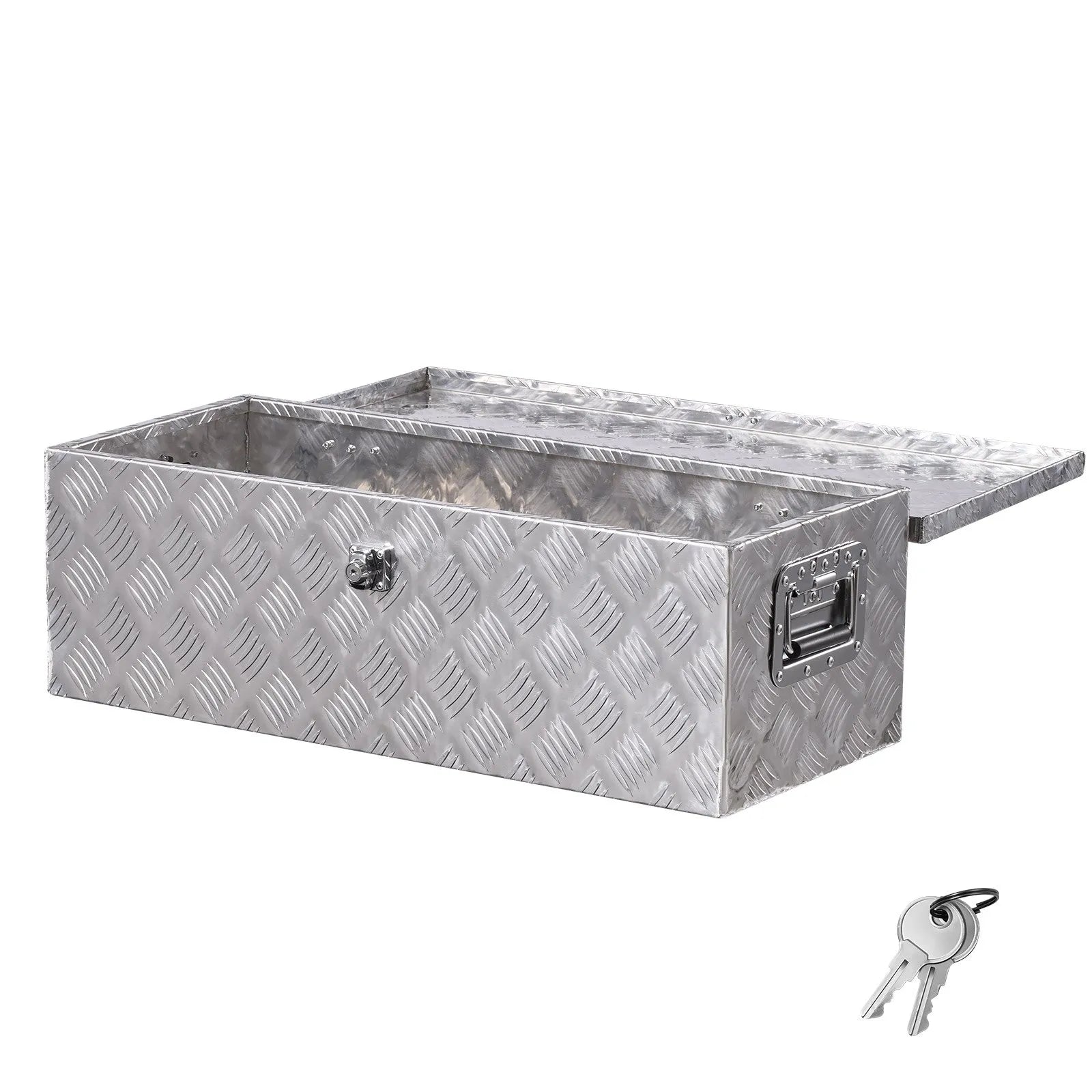 VEVOR 30"x13"x9.6" Heavy Duty Aluminum Truck Bed Tool Box for Pickup RV Silver