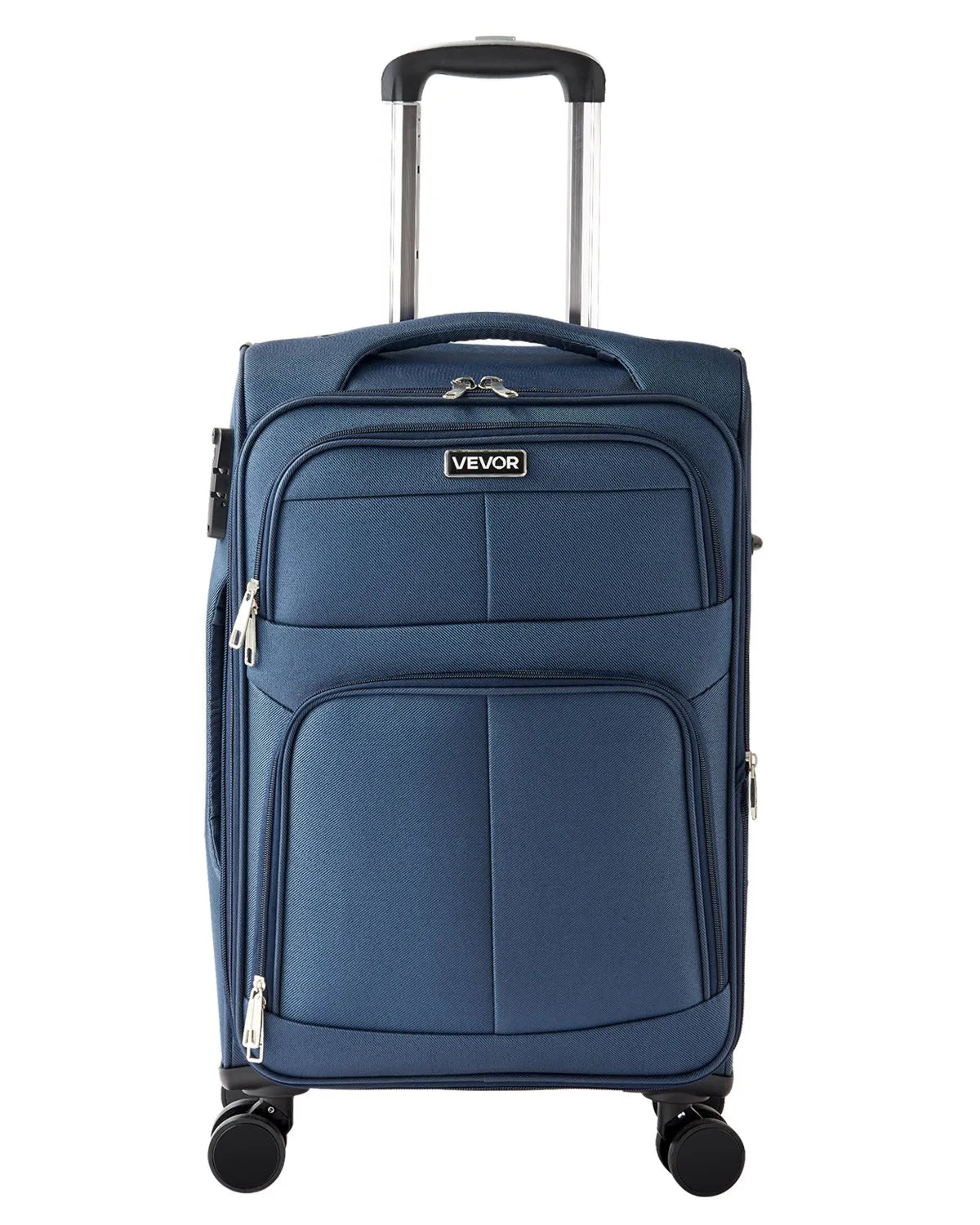VEVOR 20" Softside Expandable Luggage with Spinner Wheels Carry on Suitcase Blue