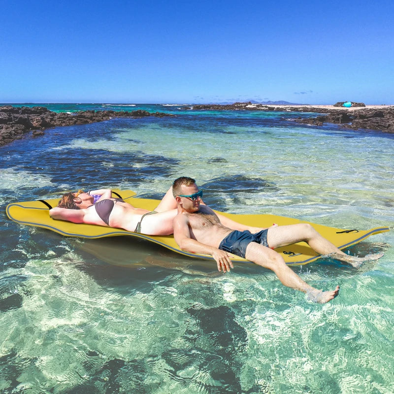 10' x 5' Roll-Up Pool Float Pad for Lakes, Oceans, & Pools, Water Mat for Playing, Relaxing & Recreation, Yellow
