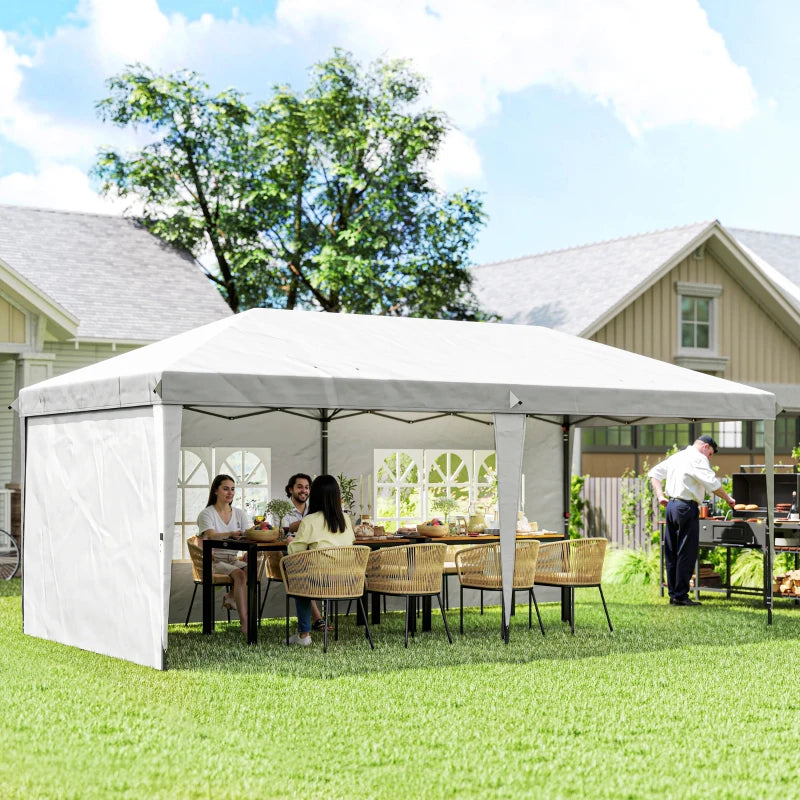 10' x 20' Outdoor Pop Up Canopy Tent Party Tent Instant Shelter W/ Carrying Bag, White
