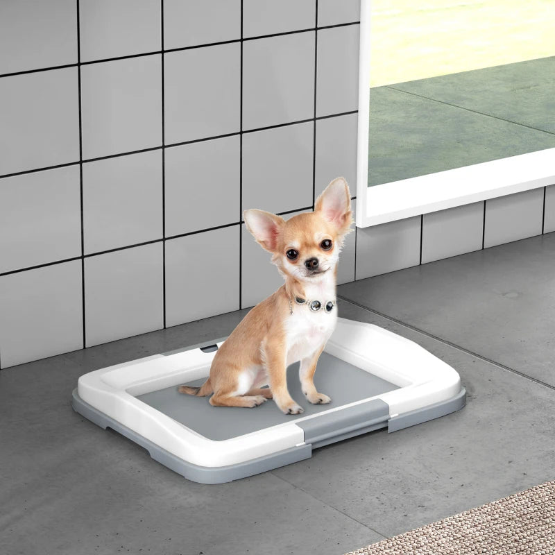 18" x 13" Pee Pad Holder, Dog Potty Tray for Indoor Outdoor, Easy to Clean Dog Training Toilet Pee Pad Tray, Grey