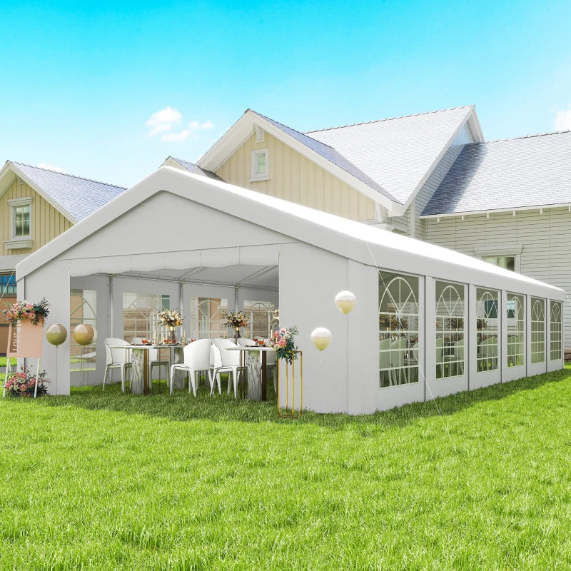 20' x 40' Party Tent, Outdoor Canopy Tent with 12 Removable Window Sidewalls for Parties, Wedding, Events, BBQ