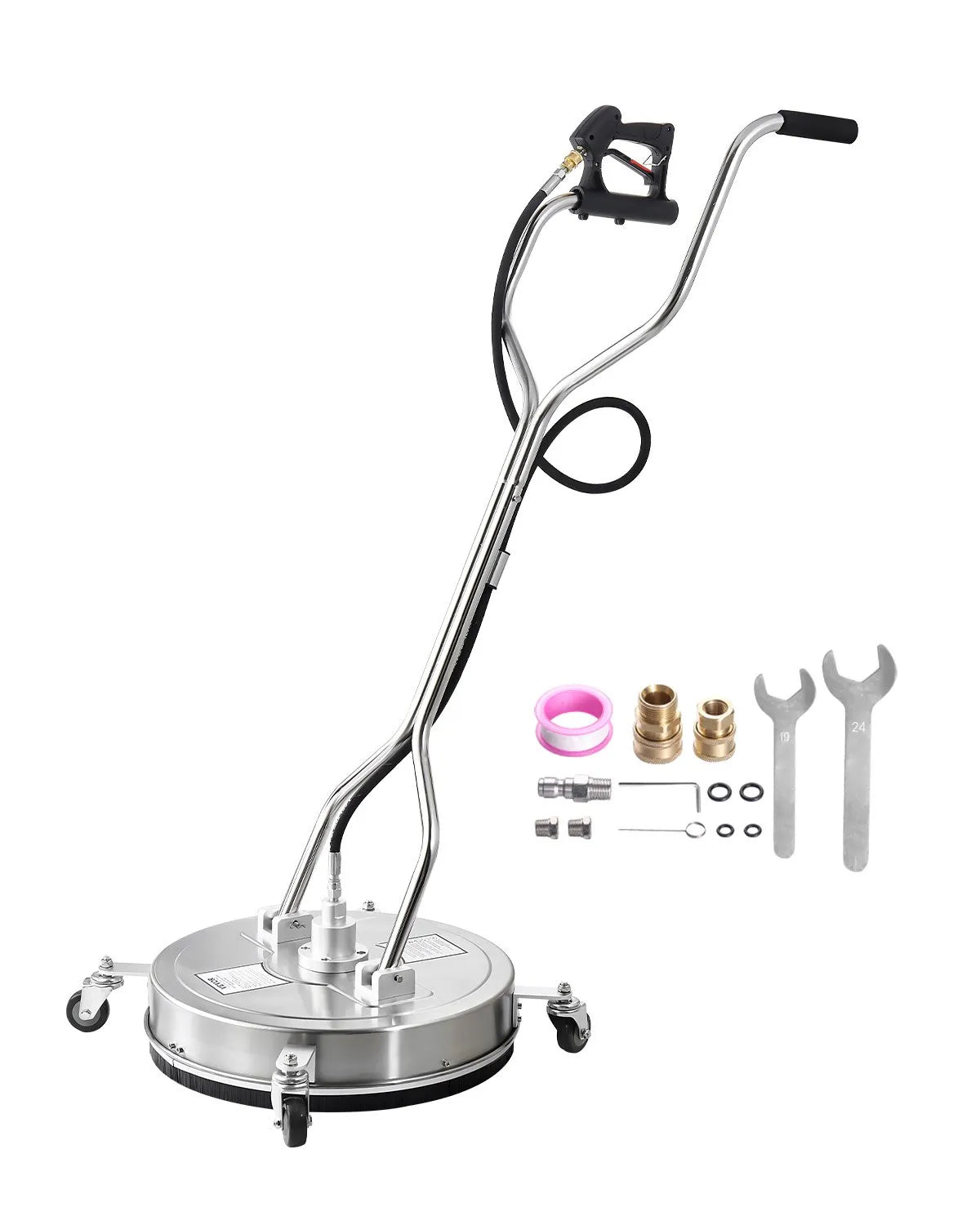 VEVOR 21" Pressure Washer Surface Cleaner 4 Wheels Dual Handle 4000 Max PSI