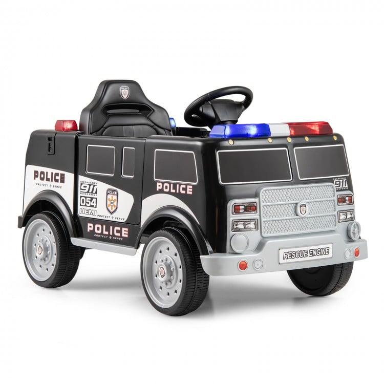 12V Battery Powered Electric Vehicle with 3 Speeds and Megaphone-Black