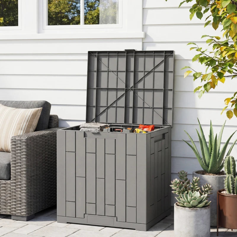 30 Gallon Resin Deck Box, Lockable Outdoor Storage Box, Splash-Resistant & UV Resistant Patio Storage Container