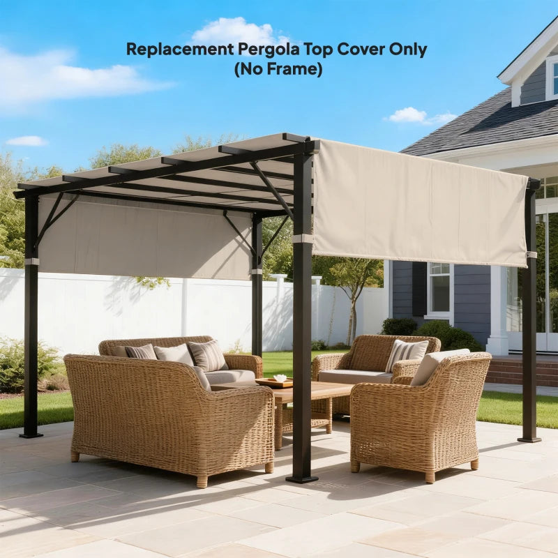 2 Pcs UV Protection Pergola Replacement Canopy, Pergola Shade Cover, Easy to Install, for 10' x 11.8' Pergola, Khaki