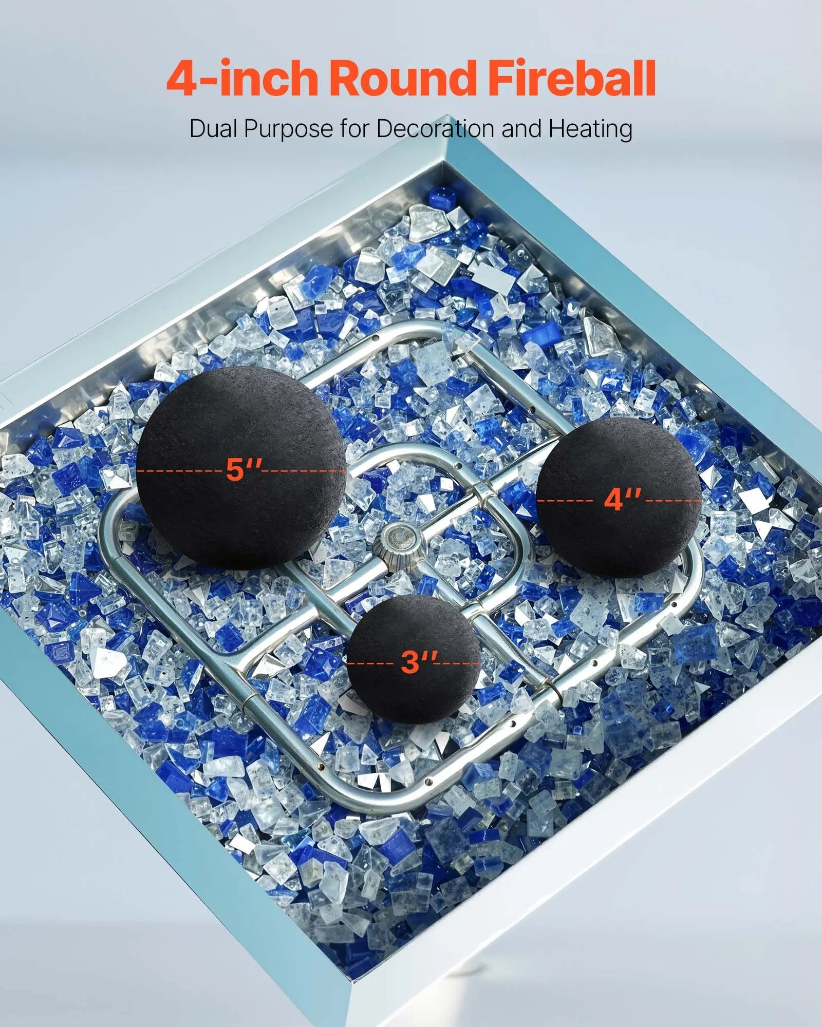 VEVOR 4 Inch 12 Pcs Ceramic Fire Balls Round Fire Stones Reusable Lava Rocks