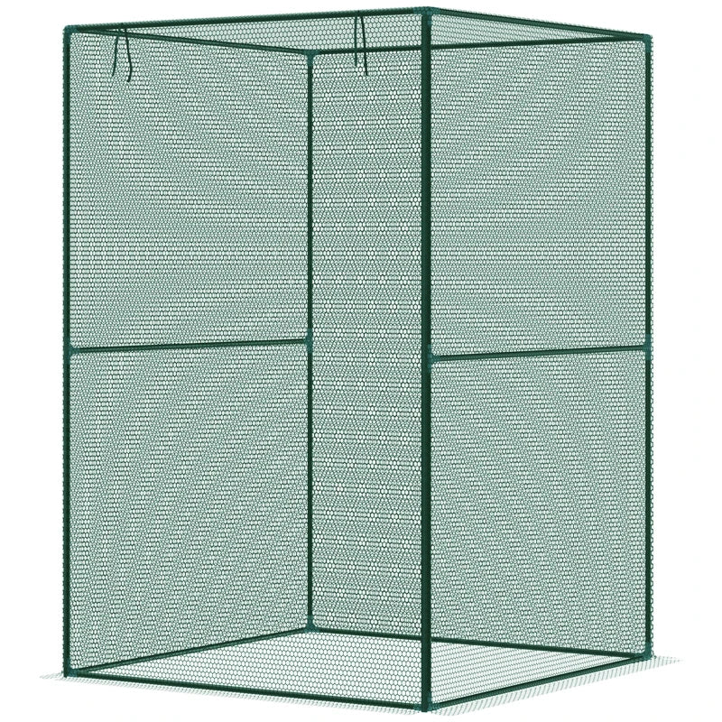 4' x 4' Walk-in Greenhouse, Garden Planting Warm House With Roll-Up Zipper Door for Seedlings Herbs Flowers, Dark Green