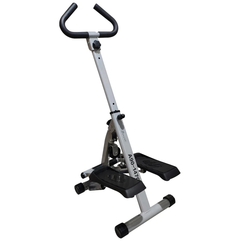 Soozier Height Adjustable Stair Stepper, Stepper Exercise Machine with Handlebar, LCD Monitor, Black