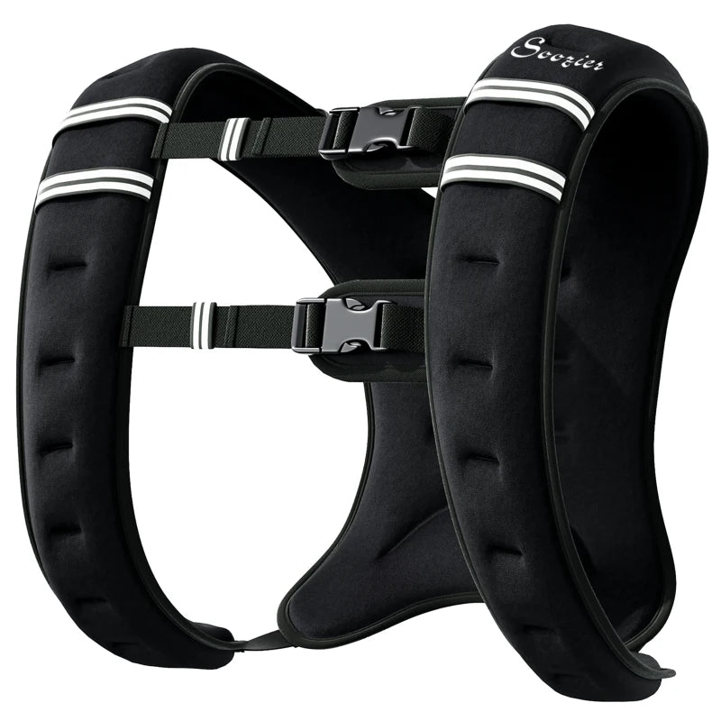 Soozier 22 lbs Weighted Vest, Weight Vest with adjustable Straps, Convenient Pocket and Reflective Strips, Fit for Men Women