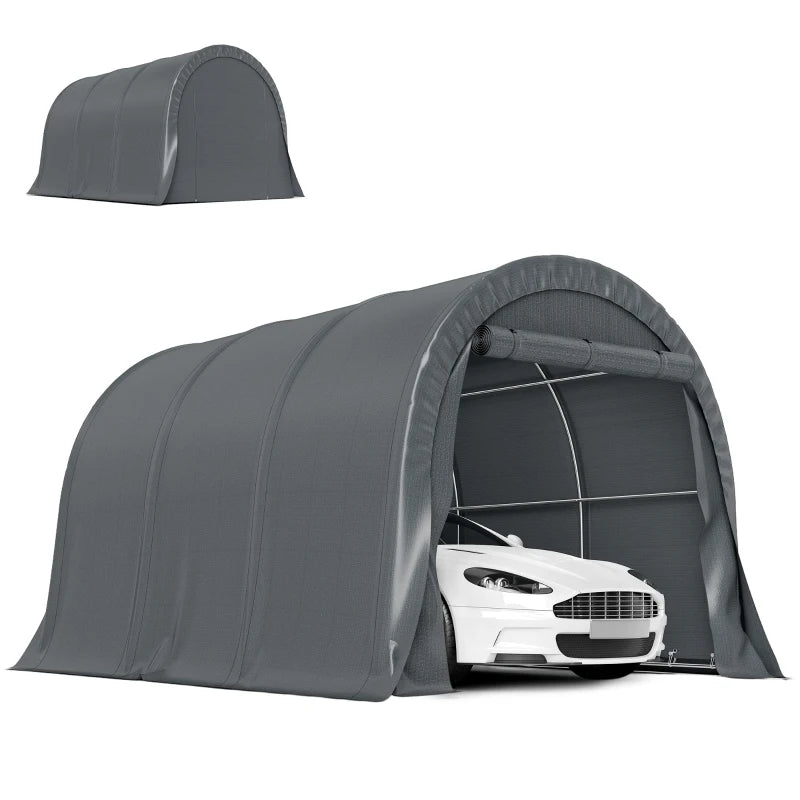 10' x 15' Heavy Duty Carport, Portable Garage Car Canopy Tent Shelter with Reinforced Galvanized Frame, Dark Grey