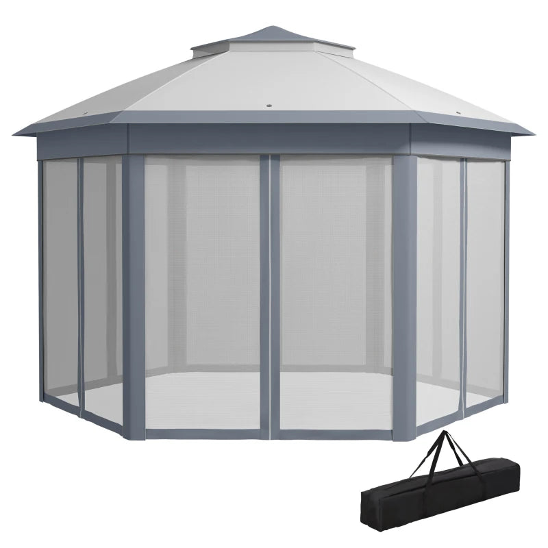 13' x 13' Pop Up Canopy Tent with Netting and Carry Bag, Instant Sun Shelter, Grey