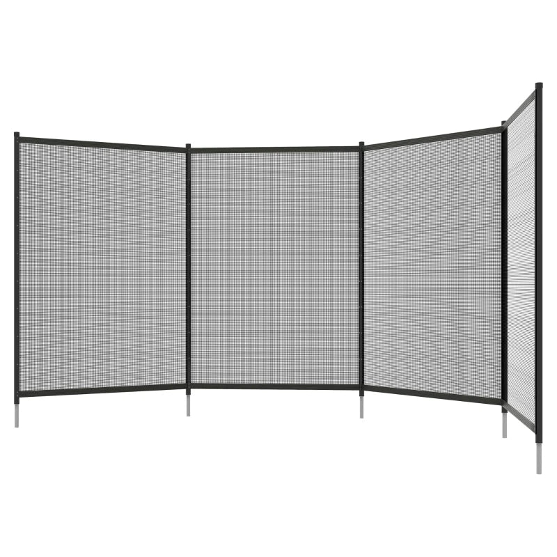 4 Panel Swimming Pool Fence, Aluminium Rustproof Pool Fencing, 4' x 12', Black