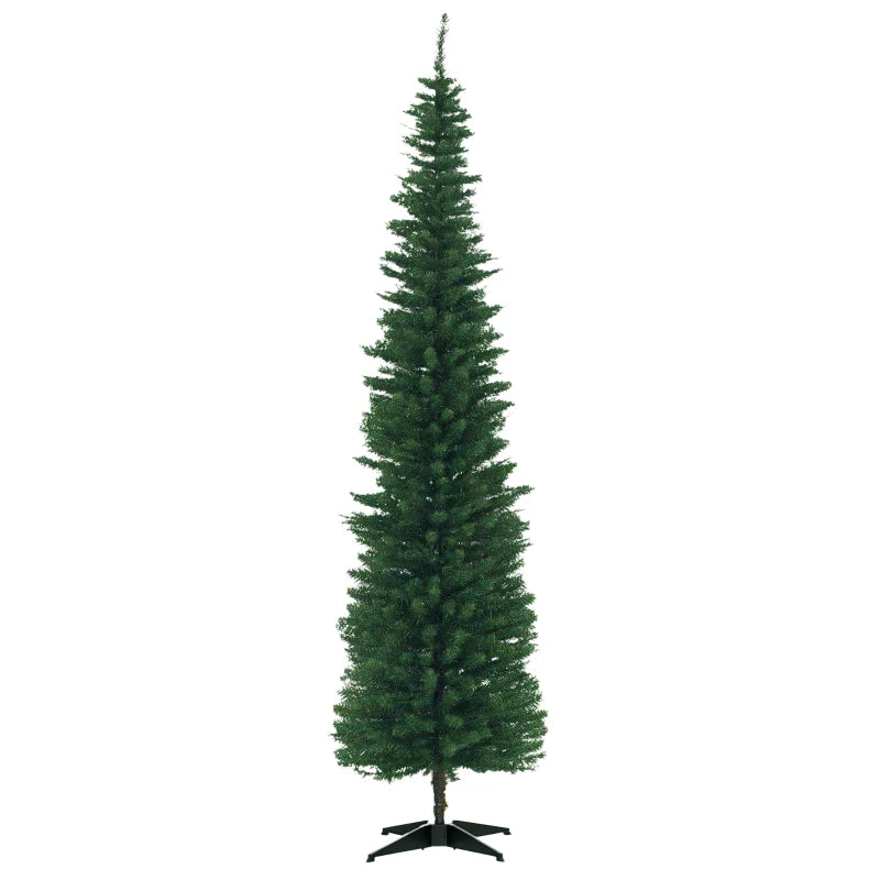 7' PVC Slim Pencil Artificial Christmas Tree 390 Branch Tips