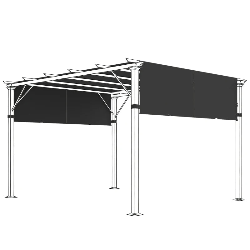 2 Pcs UV Protection Pergola Replacement Canopy, Pergola Shade Cover, Easy to Install, for 10' x 10' Pergola, Black