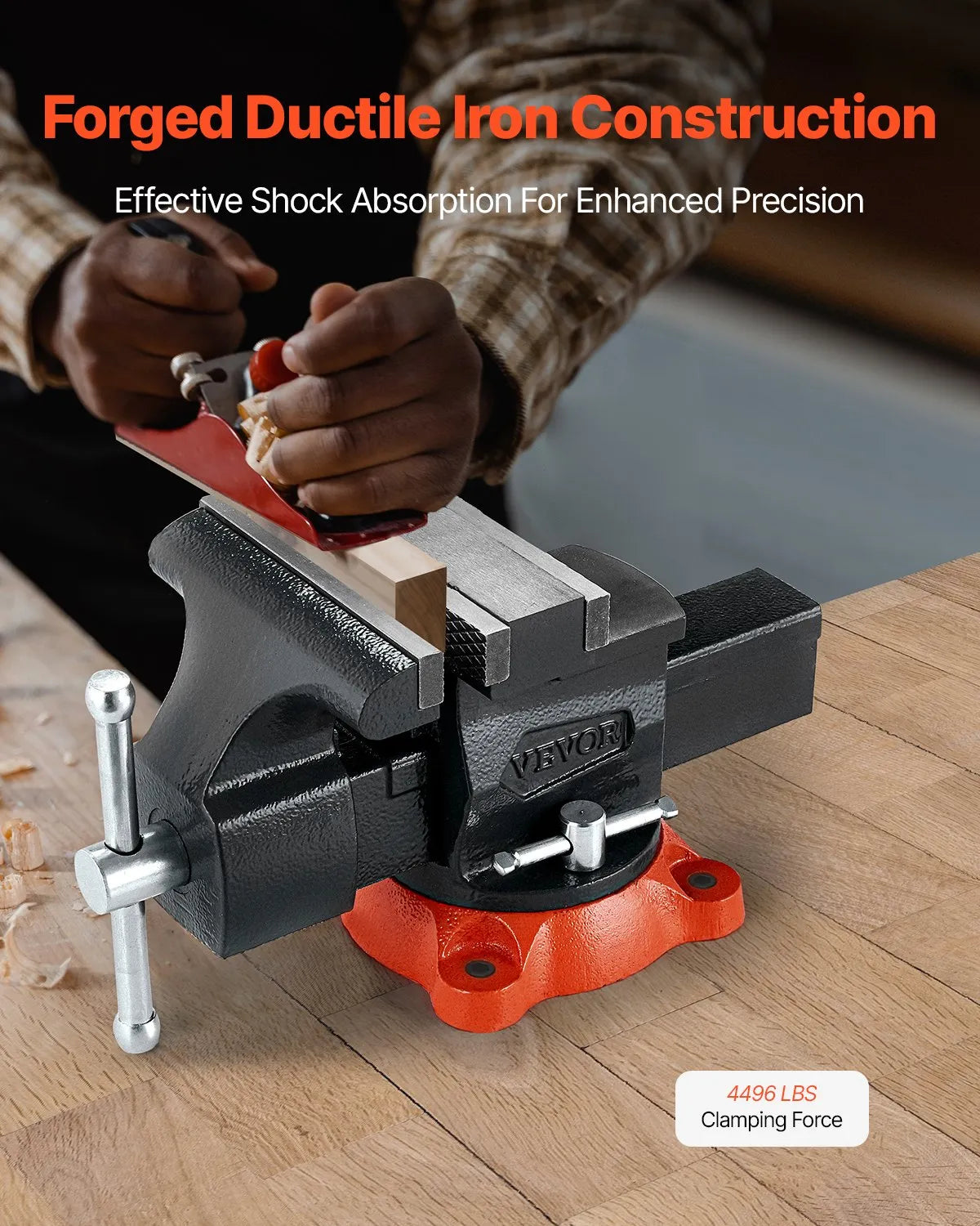 VEVOR 5.5" Bench Vise Multipurpose Heavy Duty Ductile Iron Swivel Locking Base