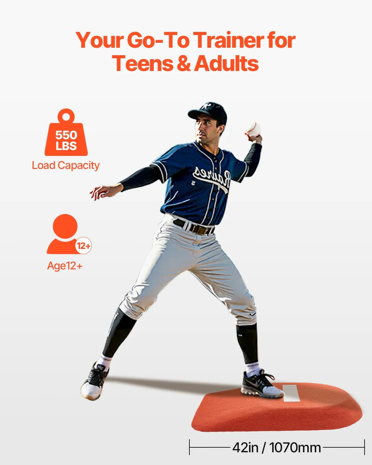 VEVOR 42 in Pitching Mound Portable Pitcher Mound Baseball Softball Training