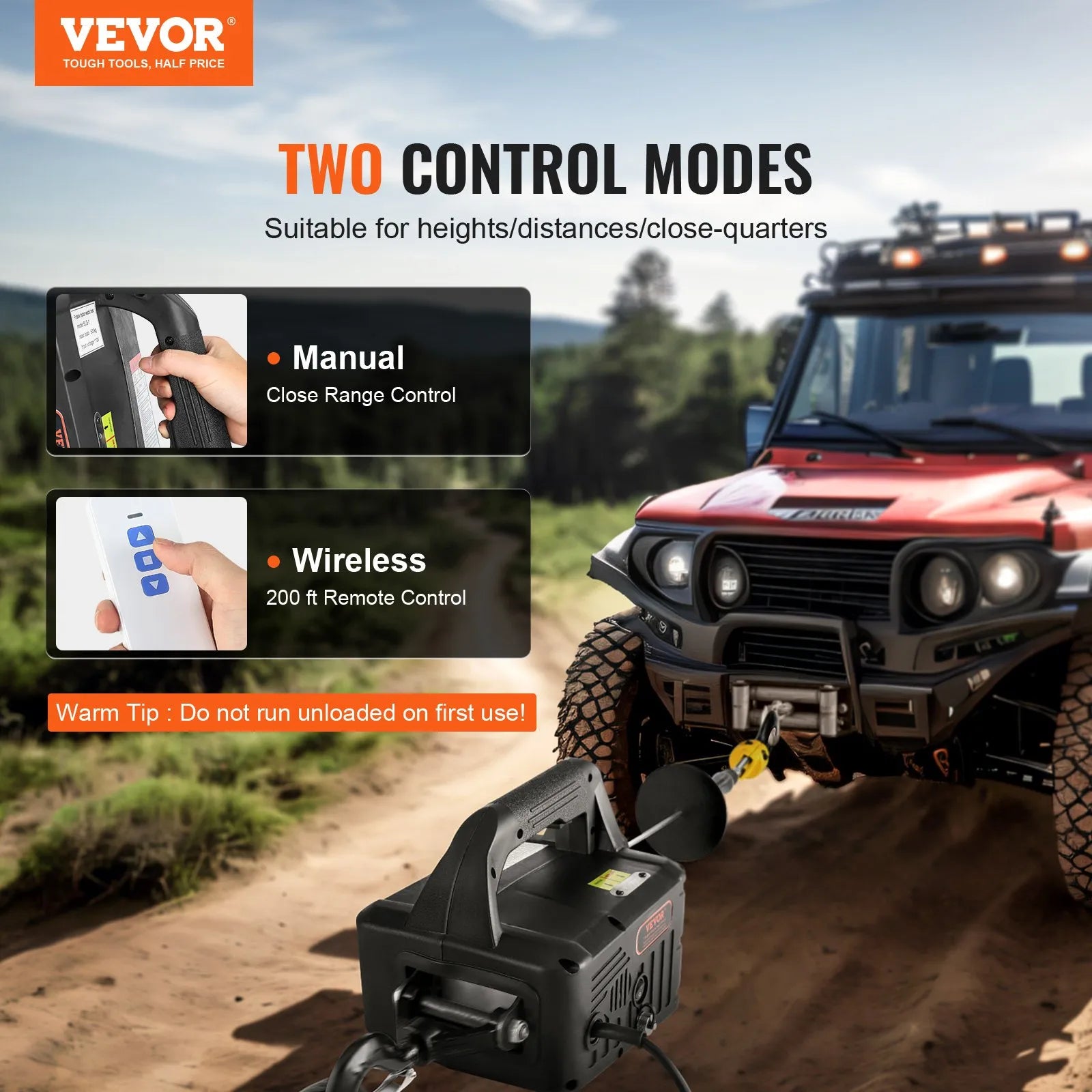 VEVOR 2-in-1 Electric Hoist Winch, 1100 lbs Capacity, 1500W Portable Power Winch Crane, 22.9 ft Lifting Height, 13 ft/min with Wireless Remote Control, for Garage, Warehouse, Factory Lifting Towing
