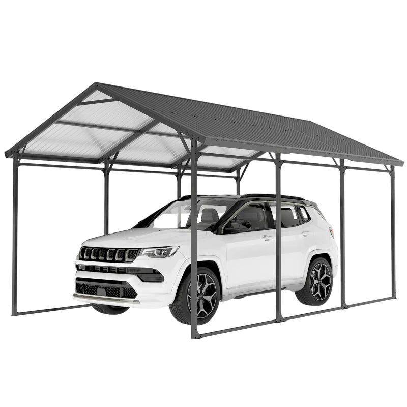 10 x 15ft Metal Carport, Heavy-Duty Carport Canopy with Reinforced Steel Frame & Roof, All-Weather Protection