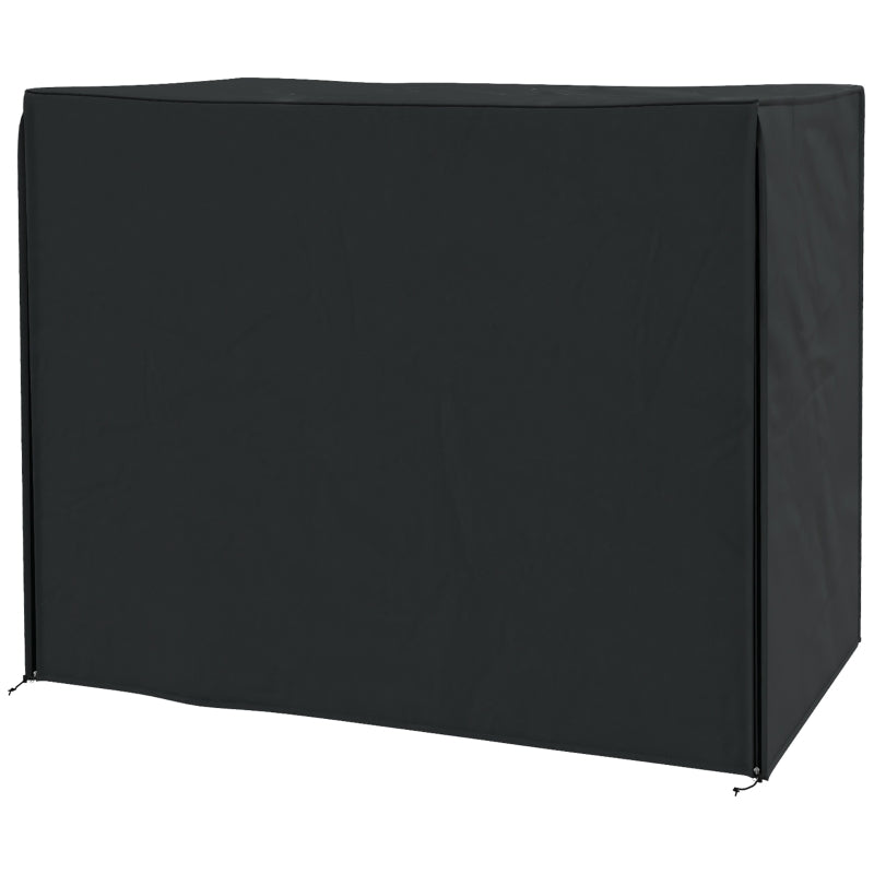 3 Seater Garden Swing Cover, Waterproof 420D Outdoor Swing Bench Cover with Zip, Windproof and Anti-UV, Black