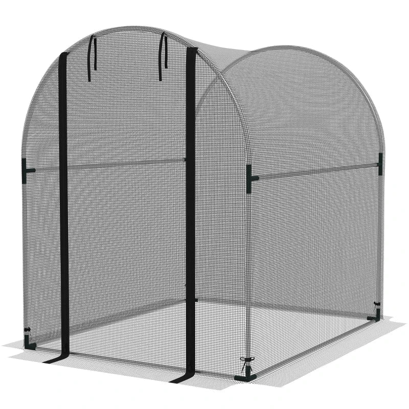 4.9' x 3.9' Crop Cage with Zipper Roll-Up Door, Mesh Plant Protection Tent from Animals with Galvanised Steel Frame