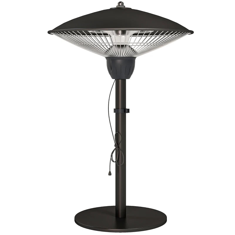 1500 W Electric Patio Heater with Tip-Over Protection, Outdoor Heater with Pull Switch, Black