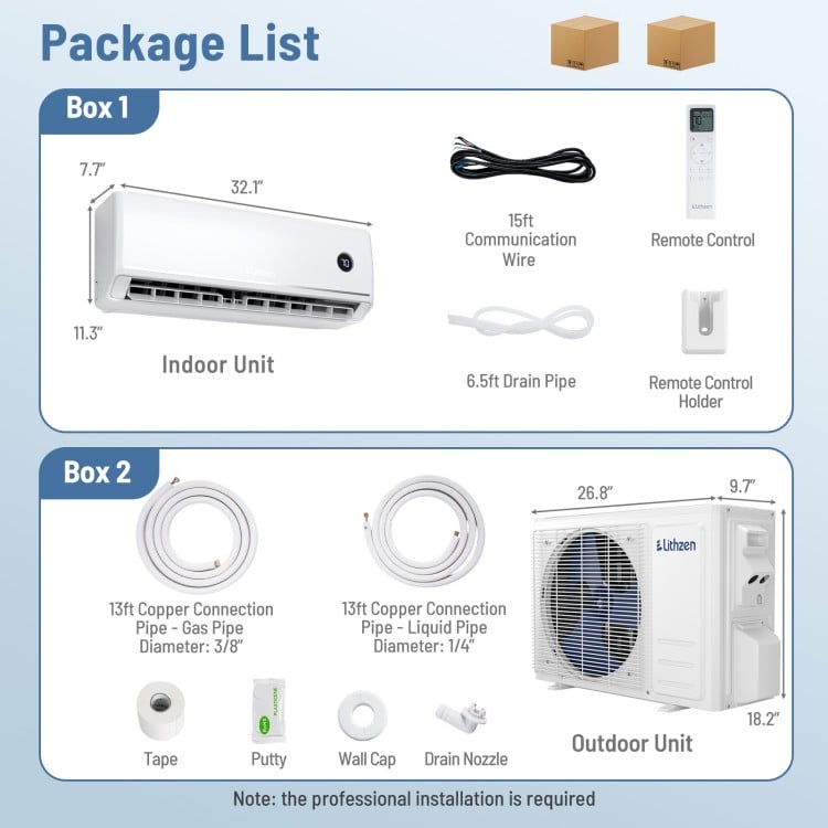 12000 BTU 18.1 SEER2 115V Mini Split Air Conditioner Works with Alexa