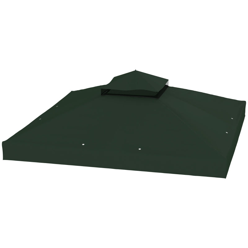 10' x 10' Gazebo Canopy Replacement Cover, 2-Tier Garden Gazebo Roof Replacement, UPF30+, TOP COVER ONLY, Green