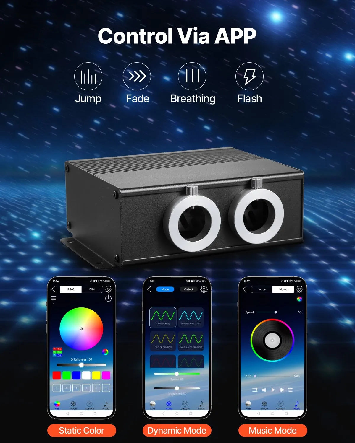 VEVOR 900pcs Headliner Star Light Kit Roof Twinkle Ceiling Lights Fiber Optic