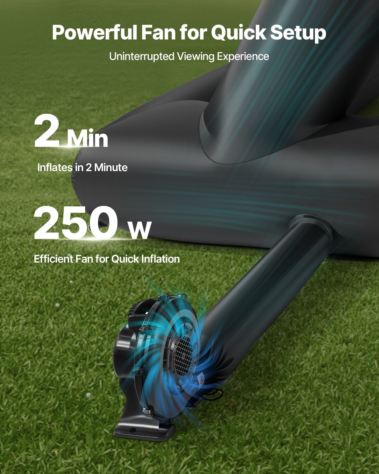 VEVOR 18 ft Inflatable Movie Screen 16:9 600D Movie Projection with Portable Bag