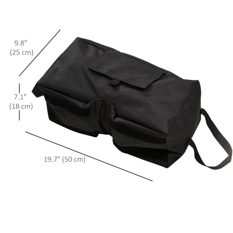 2pc Umbrella Base, Weight Bag, Garden Parasol Weight Base, Filled Sand Fits Most Umbrella w/ Scoop Up 55lbs, Black