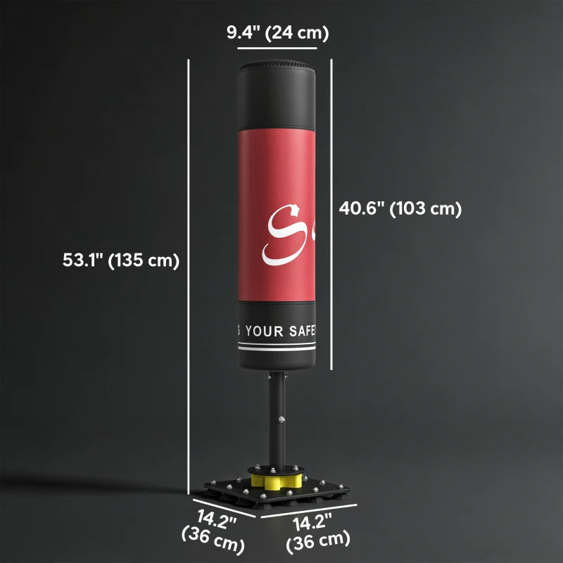 Soozier Freestanding Punching Bag for Adults, 53" Heavy Duty Boxing Bag with 12 Suction Cups, Boxing Equipment with Stand