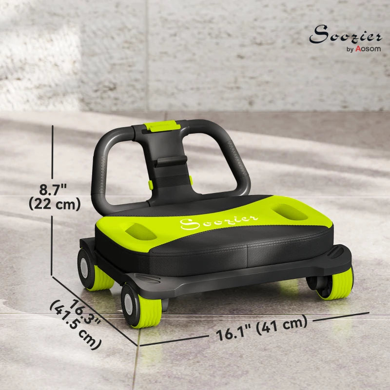 Soozier Ab Wheel Roller, Automatic Rebound Abdominal Wheel, Core Training Equipment with Phone Holder and Foldable Handle