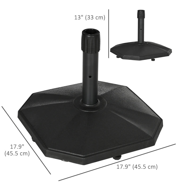 48lbs Concrete Square Patio Umbrella Base Weight, Outdoor Umbrella Stand Holder for Lawn, Deck, Backyard, Garden, Black