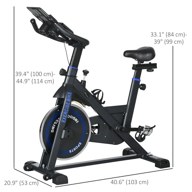 Soozier Adjustable Upright Stationary Exercise Bike w/ LCD Display, Indoor Cycling Bike for Home w/ Adjustable Resistance, Black