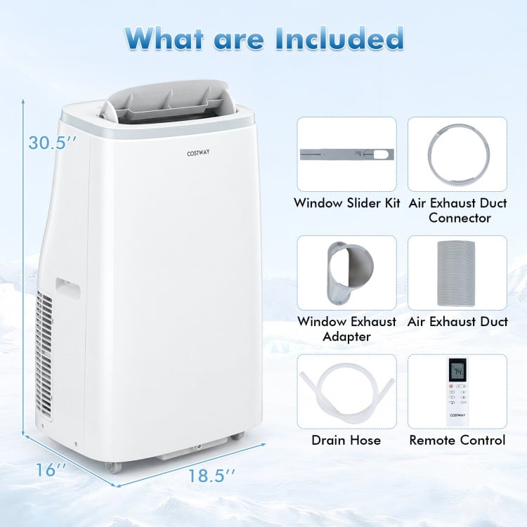 15000 BTU Portable Air Conditioner with APP Control and Fan-White