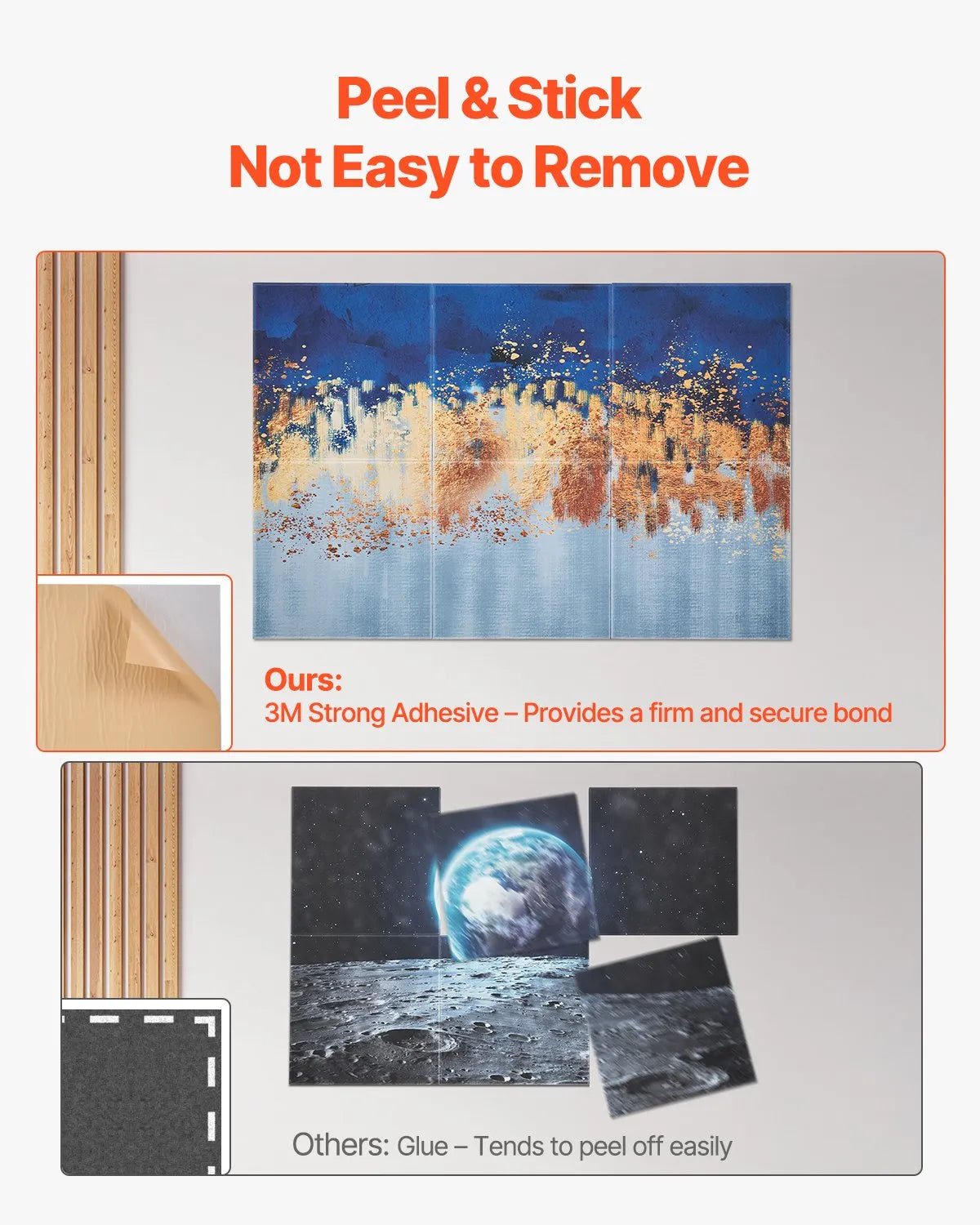 VEVOR 6 Pack Art Acoustic Panels 23.6 x 23.6 inch Self Adhesive for Home Pastel