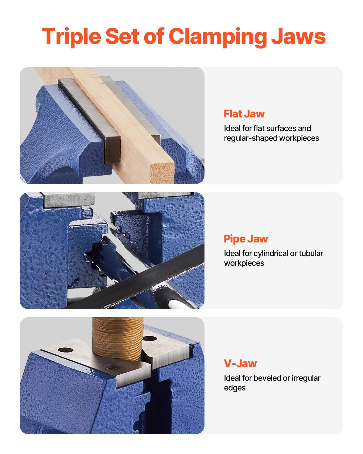 VEVOR 6-1/2" Multi-Purpose Bench Vise Heavy Duty Ductile Iron 360° Swivel Base