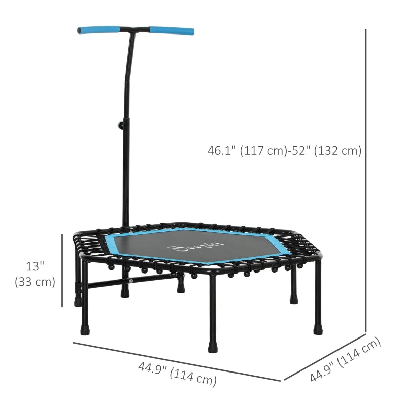 Soozier 45" Rebounder Trampoline for Adult, Quiet Bungee Rebounder with Adjustable Handle, Blue