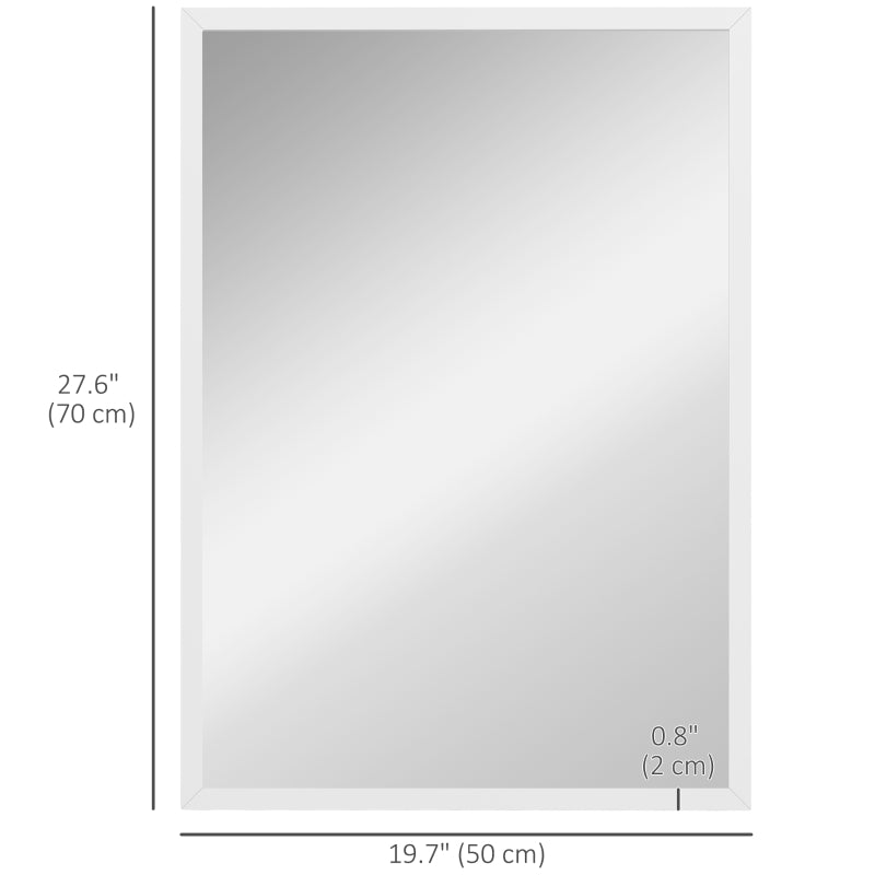 20" x 28" Bathroom Mirror for Wall, Rectangular Mirror for Living Room, Bedroom, Entryway, White