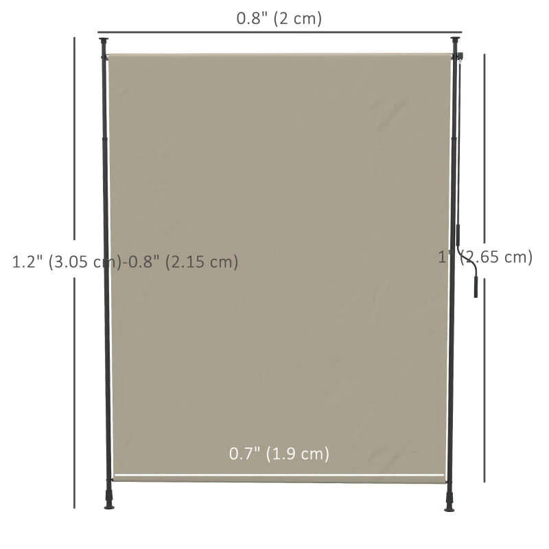 7' x 10' Retractable Patio Awning, Manual Outdoor Privacy Screen with UPF40+ & Water-Resistant Fabric, Beige